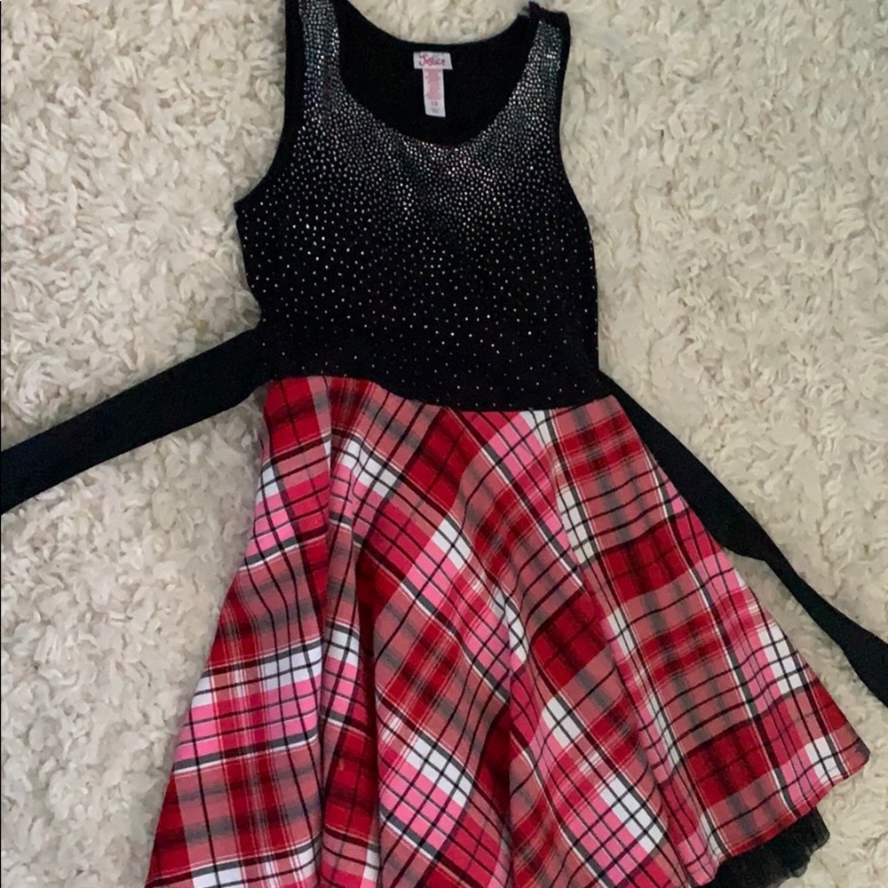 Plaid and Black Dress